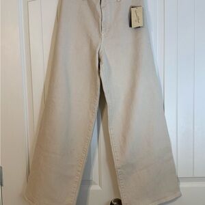 Universal Thread Cream High Rise Wide Leg Ankle Jeans